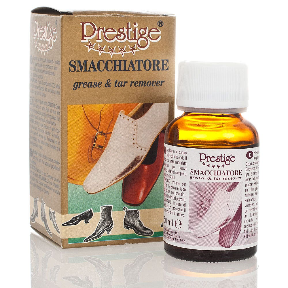 Smacchiatore per Pulire Scarpe in Pelle - Prestige Greas e Tar Remover 50ml