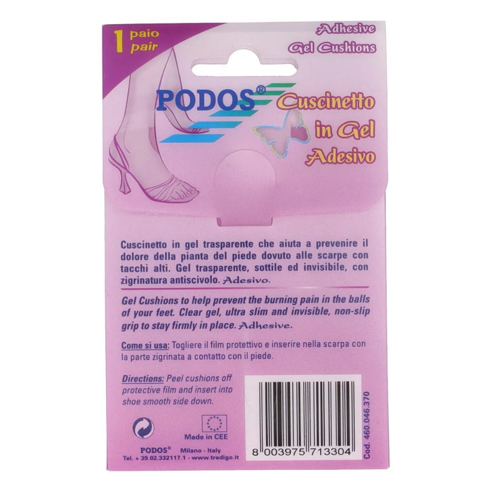 Cuscinetto in gel adesivo ideale per scarpe con tacchi